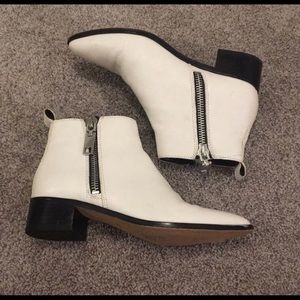 Dolce Vita White Marra Pointed Ankle Boots